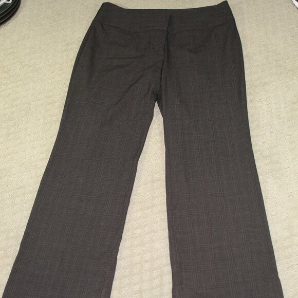 Apt. 9 Size 8P Grey Plaid Work Pants Slacks Stretch Waist EUC! - Picture 1 of 5